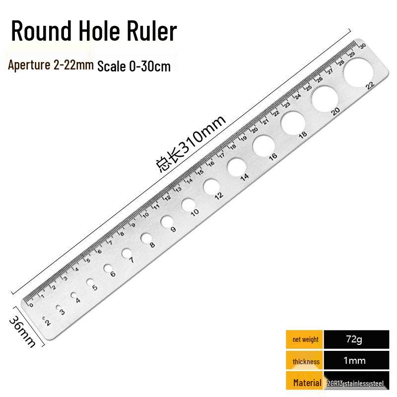 Multi-Functional Stainless Steel Ruler for Art Students: Draw Circles, Squares, and Measure Diameter