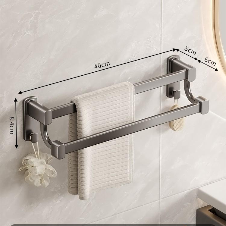 Stanzfreier Aluminium Doppelhandtuchhalter - Wandmontierte Badstange