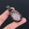 Rose Quartz Jewelry, 999 Copper Wire Wrapped  Pendant Handmade Gemstone Jewelry, Gifts For Wife Brand New Pendant