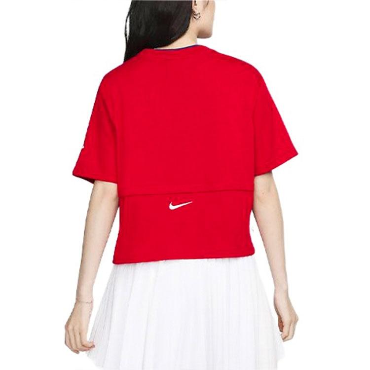 (WMNS) Nike Sportswear Logo T-shirt Asia Sizing 'Gym Red' Women's HF6291-687