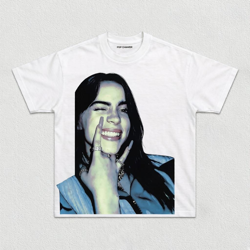 

2026 SpringSummer Billie Eilish Ocean Eyes TShirt TeeNavi HighQuality Streetwear Soft Classic Y2K Style Y2k Clothes Unisex 2XL