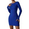 Moda Otoño/Invierno para Mujer, Manga Larga, Cuello Redondo, Falda Corta - Estilo Europeo y Americano, Vestido Ajustado Sexy