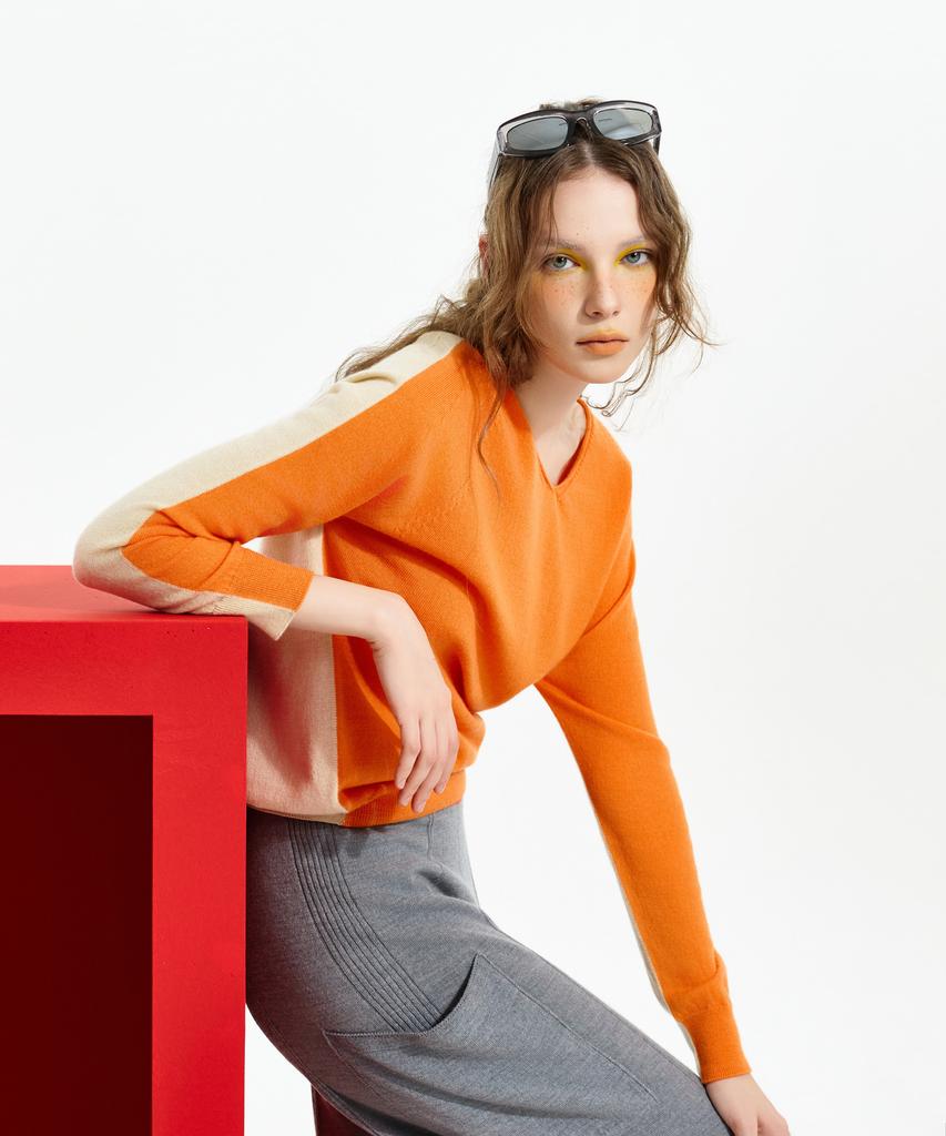Seunoya 26Ss Wool Wholegarment Two-Way Color Pop Pullover