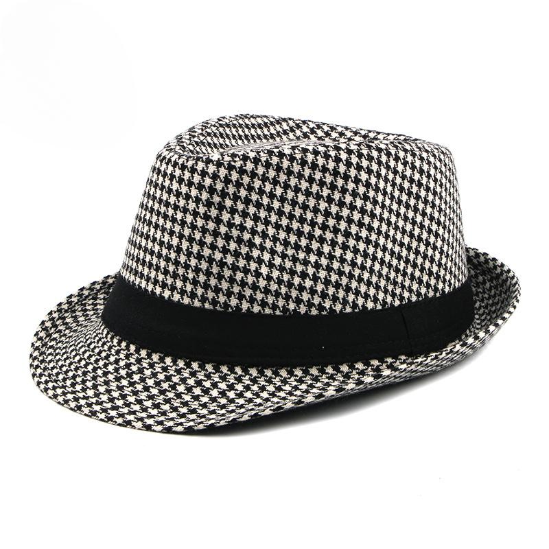 Zealous Sole Men's Black Spring Summer New Middle Aged Top Hat Fashion Knitted Jazz Gentleman Chapeay Fedoras Bucket Hat Caps