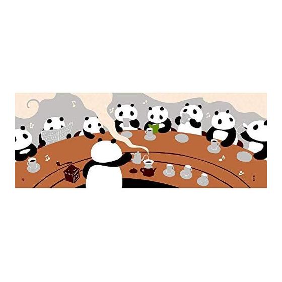 Hamamonyo Tenugui Towel Panda Cafe Beige