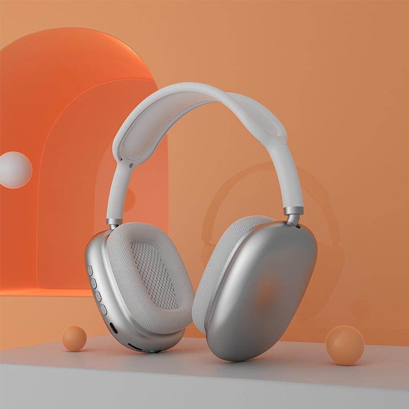 

Бездротові накладні Bluetooth-навушники P9 з подовженим терміном служби батареї, сумісні з пристроями Apple та Huawei срібний