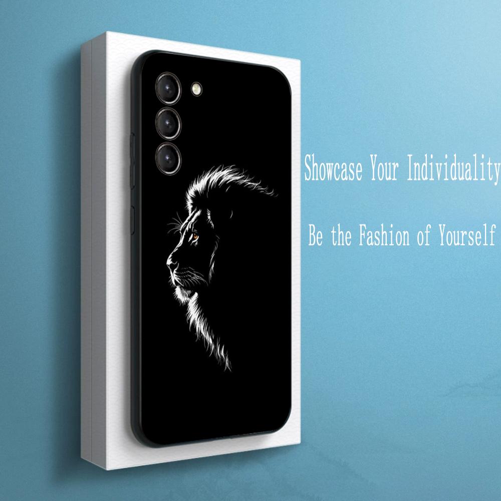 Coole Königslöwen-Mode-Muster-Design Handyhülle Für Samsung Galaxy S25 S24 S23 S22 S21 S20 Plus Ultra Note20 Weich Schwarz