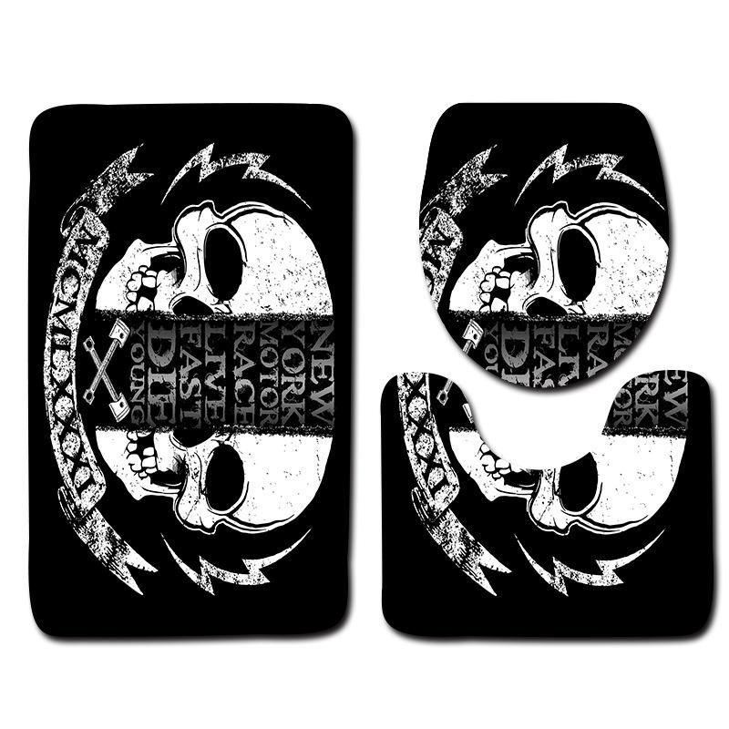 Toilet Three-Piece Floor Mat Bathroom Toilet Carpet Doormat