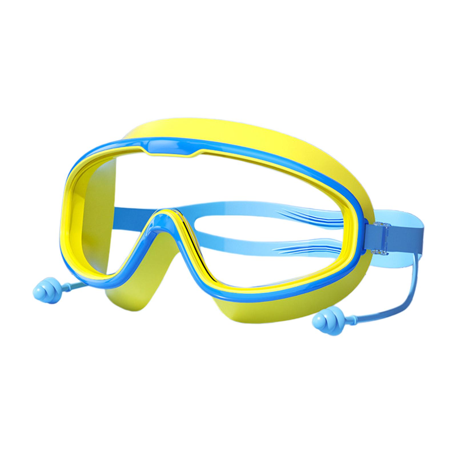 

Детские очки для плавания с берушами и зажимом для носа для детей и подростков от 3 до 16 лет, очки для плавания с широким обзором, устойчивые к воде T2