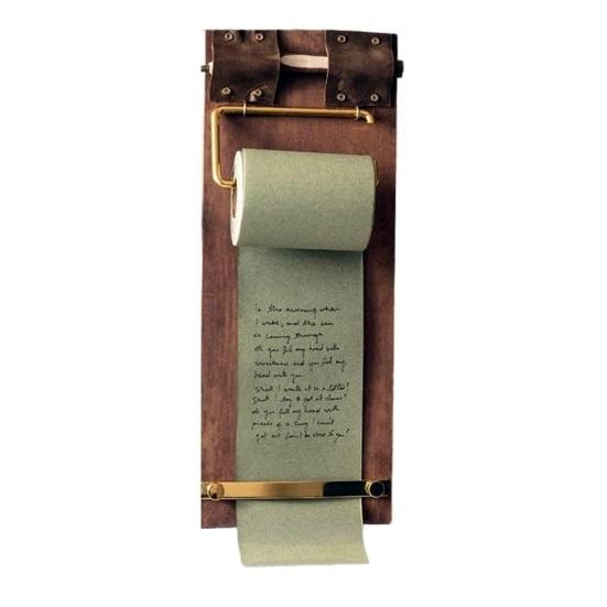 

Vintage Scroll Pad with Wooden Roller Tear-Off Memo Paper Dispenser Board for Home Reusable Hanging Note A
