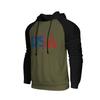 Men's Casual Hooded Drawstring Long Flag Print Sweatshirt With Pockets