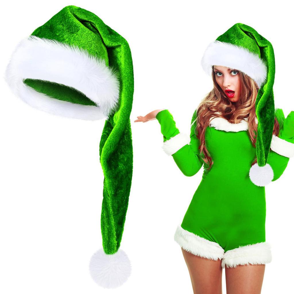 Cross-border Christmas Long and Short Plush Hat Gift Decoration.