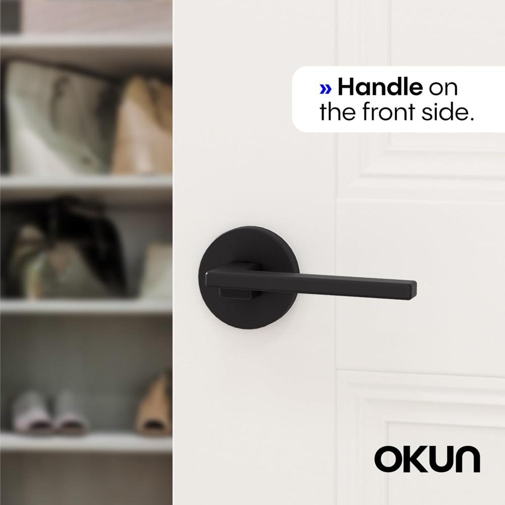 Stainless Steel Bathroom Keyless Door Lock Household Wooden Door Handle Lock Indoor Black Red and Green Indicator Door Handle