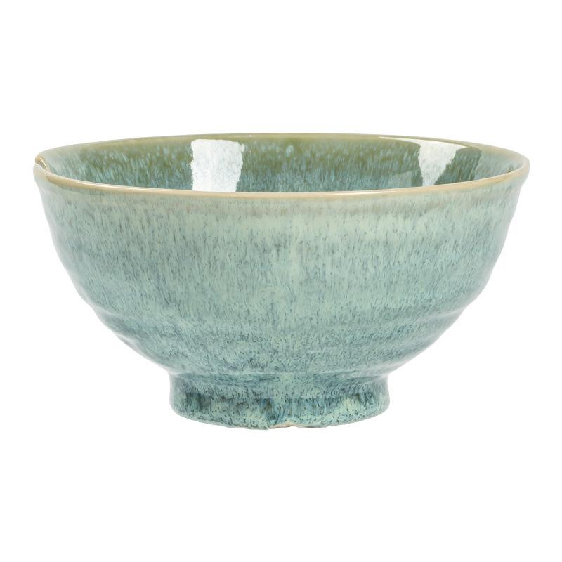 Retro Gradual Change Salad Bowl Ceramic Bowl Household High Value Tableware Bowl Notch Design Round Noodle Bowl Vegetable Bowl