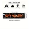 Halloween Spider Web Bats Pumpkins Black Fence Banner 70x15 Inch