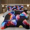 3D Jellyfish Bedspread For Boys Teens Ocean Theme Coverlet Set Marine Life Jellyfish Quilted Bedding Sea Animal Queen Bed Cover