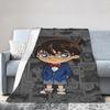 Conan Edogawa Flannel Blankets Winter  Soft Warm Throw Blanket For Girls Boys Bedroom Aesthetic Bedspread Sofa Bed Cover