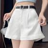 Women's Summer Ice Silk High-Waist A-line Shorts - Thin, Loose, Casual Wide-Leg with Rolled Hem