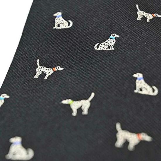 Paul Smith Necktie, Brand Necktie (8cm wide), Dog design (BlackOff-white (PS186)) [Used]