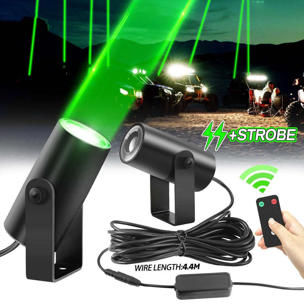 2x Laser Green LED Whip Light Whipless Antenna Remote For ATV UTV Can Am Polaris