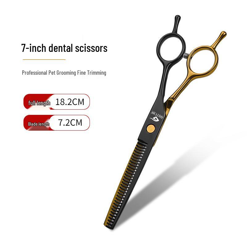 All-Steel Pet Grooming Scissors Set - Includes Curved Dog Hair Cutting Scissors