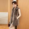 Middle Aged Mom Autumn and Winter Imitation Mink Fleece Horse Vest Large Women's Wear Imitation Fur Warm Kamp Shoulder Mid Length Fashion Vest