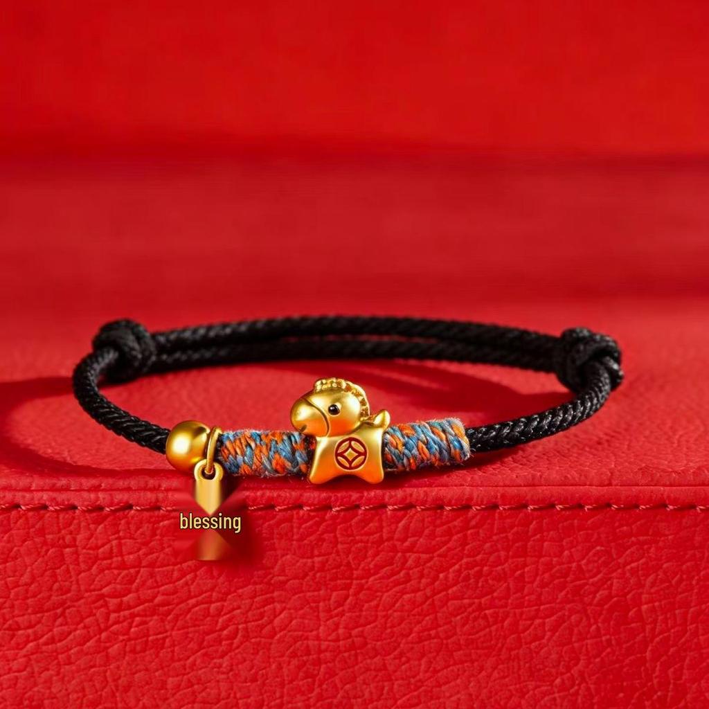 2026 Year of the Horse Zodiac Bracelet: Handmade Red String Ethnic Style Jewelry, Perfect for New Year or Small Gifts.