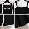 2023 Plus Size Women's Slimming Spaghetti Strap Dress & Cardigan Set