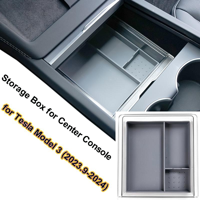 

Для Tesla Model 3 2024 центральная консоль органайзер для хранения вещей прозрачный подлокотник чехол для хранения серый модифицированные аксессуары для интерьера