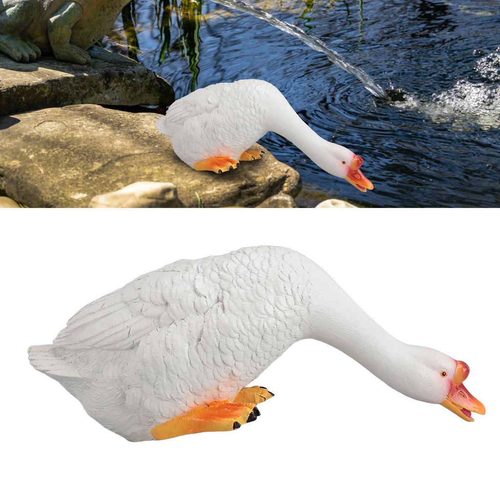 Resin Goose Statue Garden Decor Figurine Ornament for Pool Side Lawn Yard Outdoor Decoration Funny Housewarming Gift