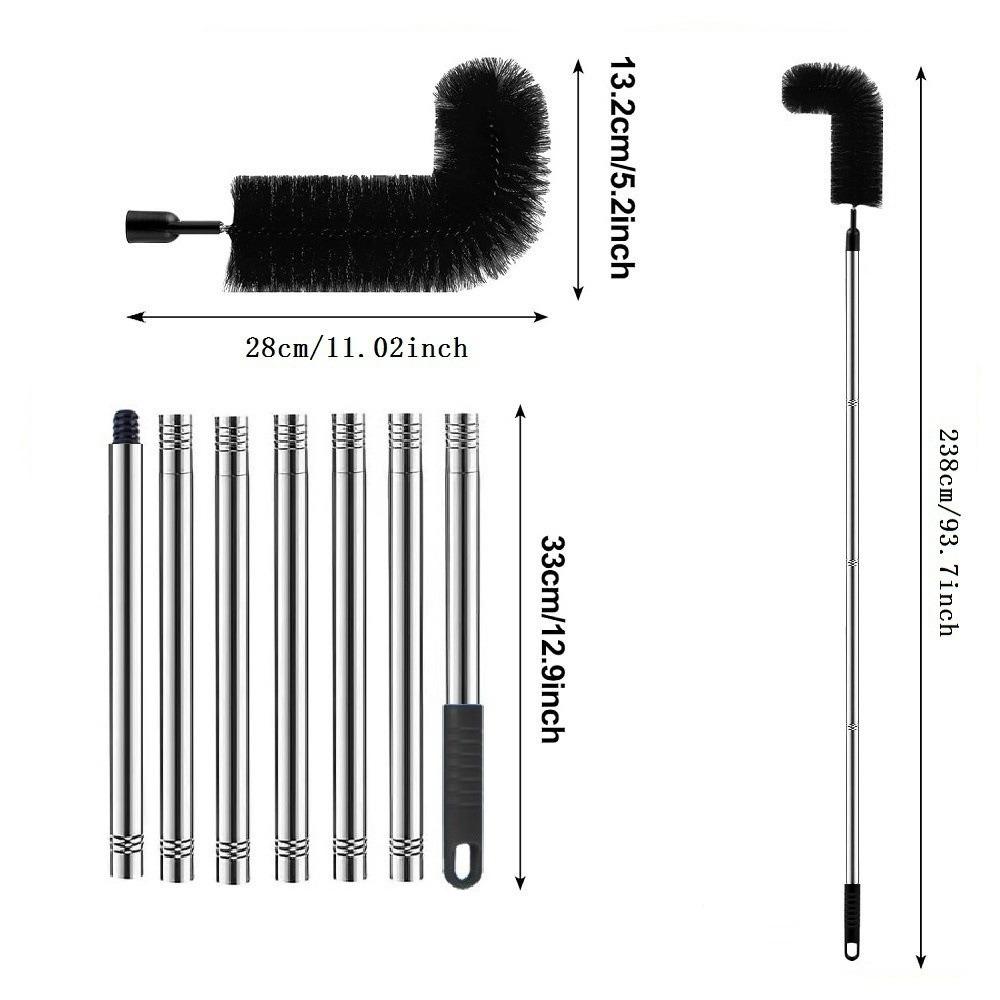 Bendable Head Roof Gutter Cleaner Extendable Balcony Gutter Brush  Roof Maintenance