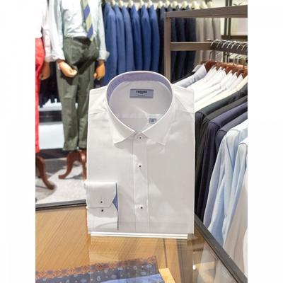 White Long Sleeve Shirt C P Twill Solid Contrast  Rkssl1950 Wh 