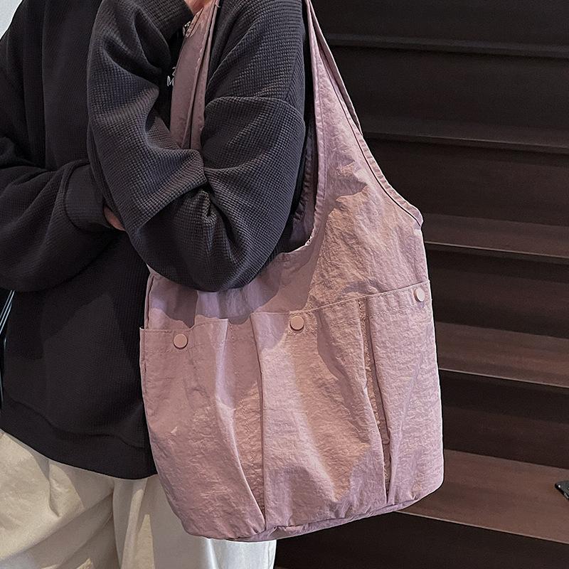 Large Capacity Casual Tote Bag for Women, Pleated Soft and Sticky Armpit Shoulder Bag for Women, Spring Hand-held Shoulder Bag