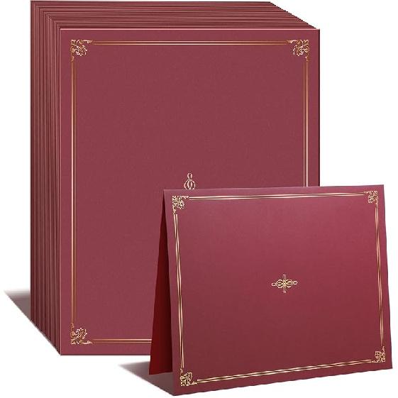 Panelee 60 Pcs Certificate Holders with Gold Foil Border Diploma Holder Diploma Cover Certificate Folders Certificate Covers for Letter Size 8.5 x 11