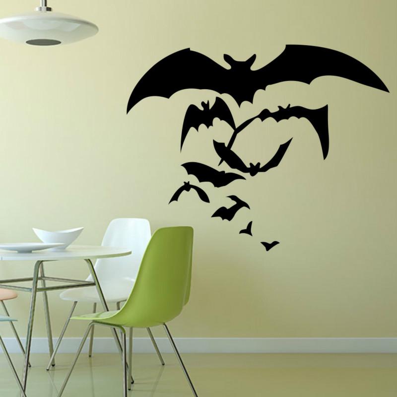 Pipistrello di Halloween Adesivo da Parete Creativo Decorazione per Soggiorno Camera da Letto Vetro Finestra Porta