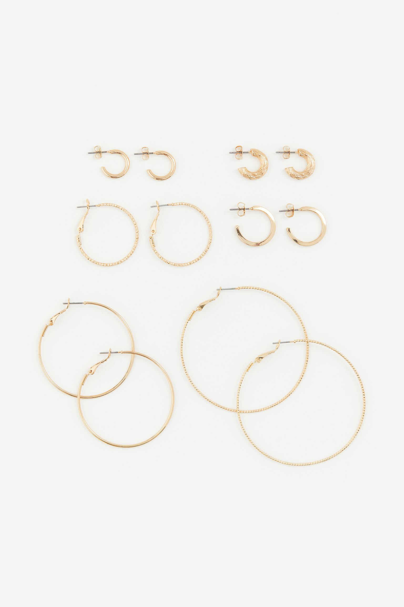 

6 pairs hoop earrings