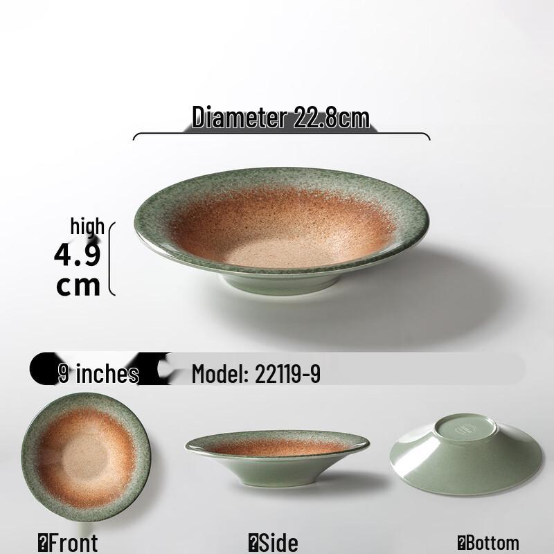 Abay Japanese Style Bone China Flat Dinner Plate