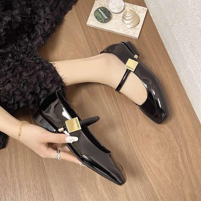 Niche shallow mouth versatile small leather shoes spring and summer new retro Mary Jane leather flat women's shoes
