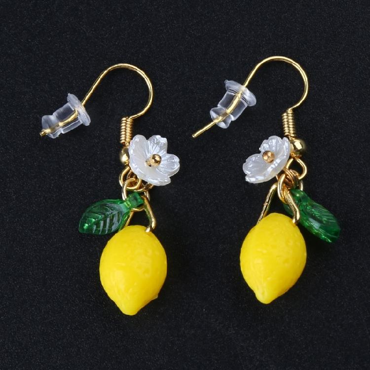 Fashionable Citrus Dangle Earrings Eye Catching Ear Pendant Ear Hooks Accessory