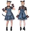 Clearstone Lady Animal Cosplay Halloween Maid x Cat Costume for Gray Women,