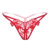 Women's Panties Sexy Temptation Hollow Embroidery Low Waist Open Crotch Thong Luxury Buttocks Side Open T Pants 2151