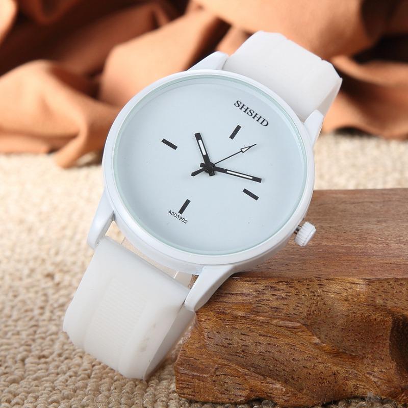 Big Dial Couple Watch Soft Silicone Strap Jelly Quartz Watches Wristwatches for Women Ladies Lovers Men Watch Black White Montre