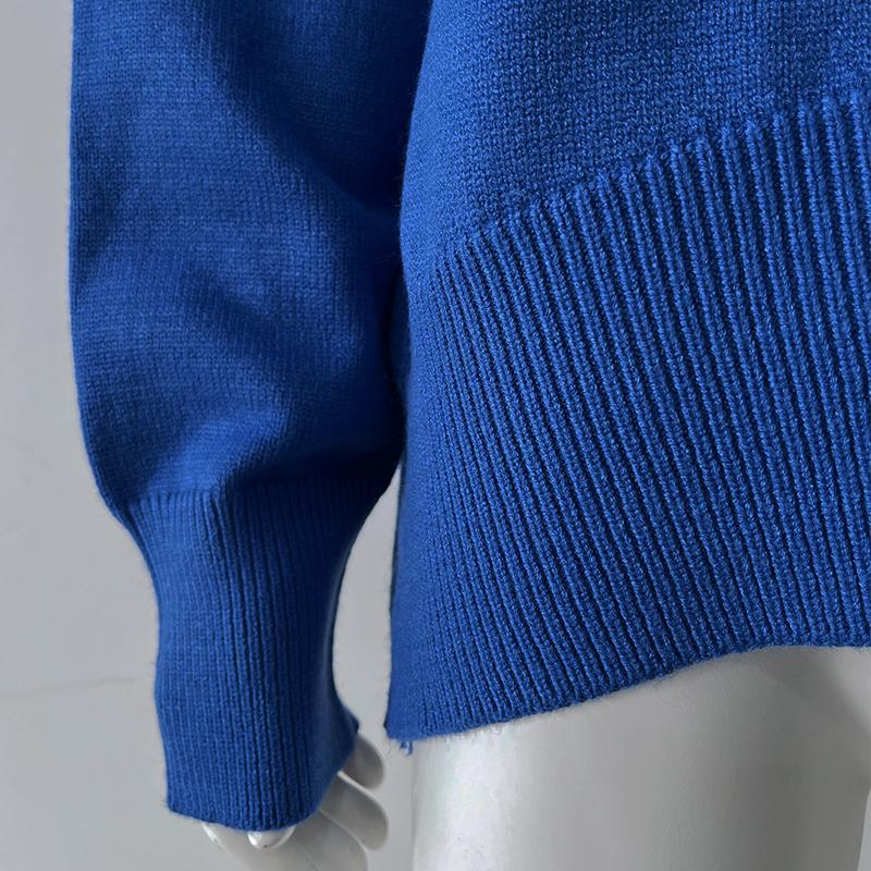 Autumn and Winter Women's Knitwear Round Neck Loose Solid Color European and American Sweater Women