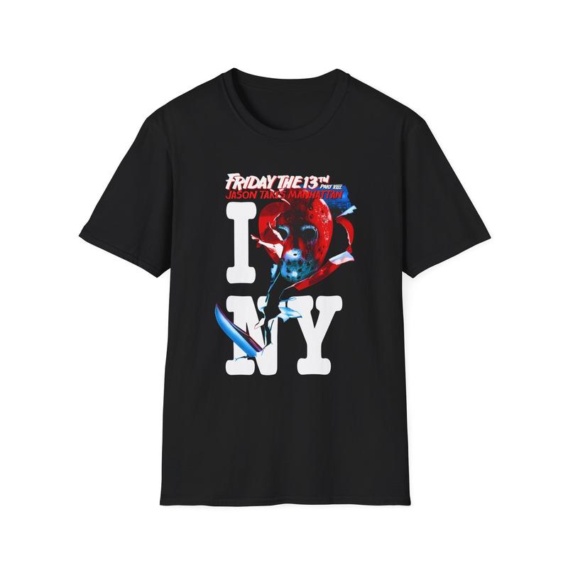 FRIDAY THE 13TH JASON TAKES MANHATTAN Unisex T-Shirt| vintage horror art new york S