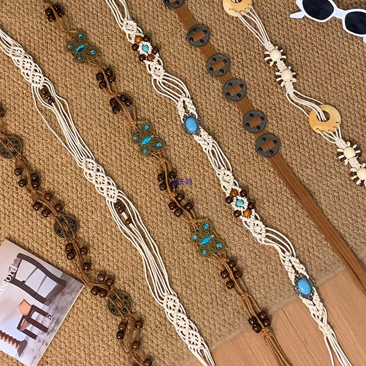 Retro Ethnic Hand-woven Waist-cinching Belt for Dresses