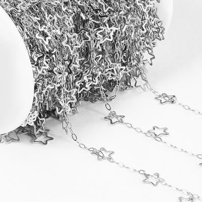 2Meters 1Meter Stainless Steel Hollowout Star Link Chain Dangle Charm Chains for Necklace Anklet Jewelry Making DIY Waterproof