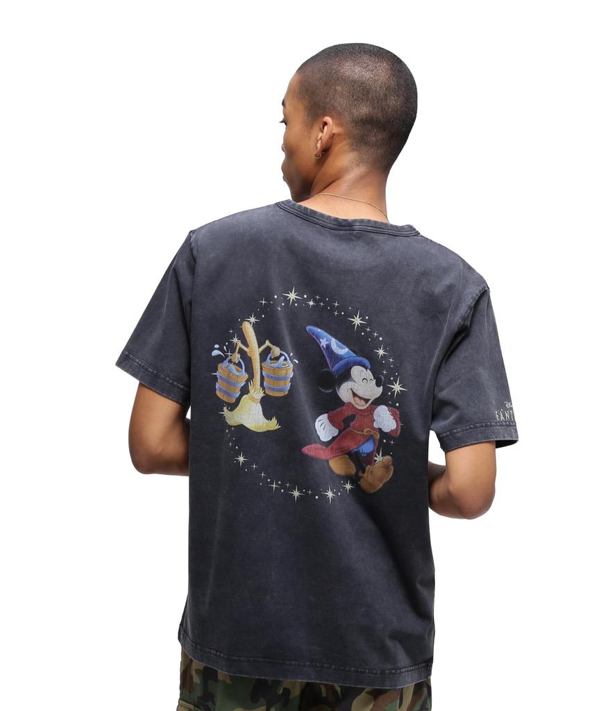 Avirex Collection FANTASIA MICKEY MOUSE BROOM 2XL 410 Charcoal T-SHIRT Men's 783-5234022