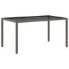 VidaXL Gartentisch 150x90x75 cm Hartglas und Poly Rattan Grau