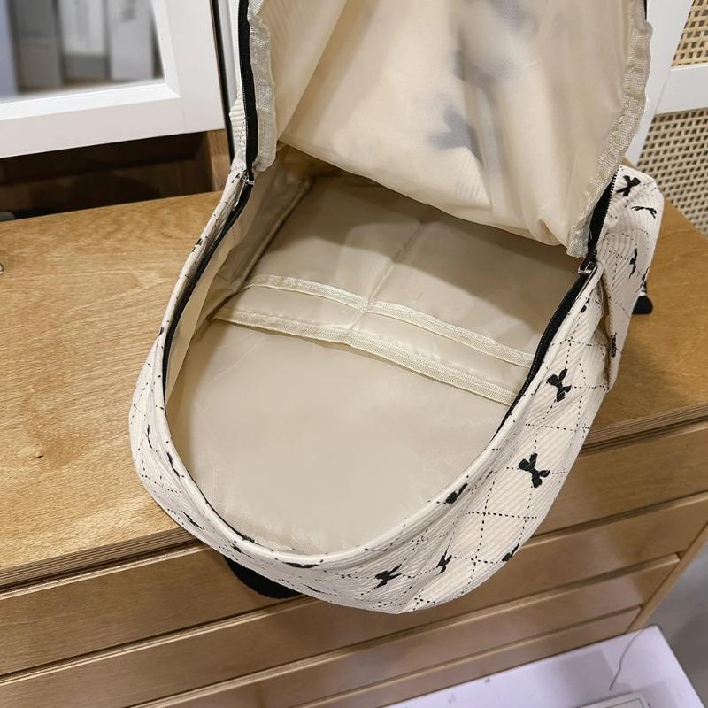 Χαριτομένο Σακίδιο από Κορδουάνι με Σχέδιο Φιόγκου Καθημερινό Casual Σακίδιο για Γυναίκες Ελαφρύ Σχέδιο με Κορδόνια Ιδανικό για Σχολείο Ταξίδια Μετακίνηση και Μοδάτες Εμφανίσεις