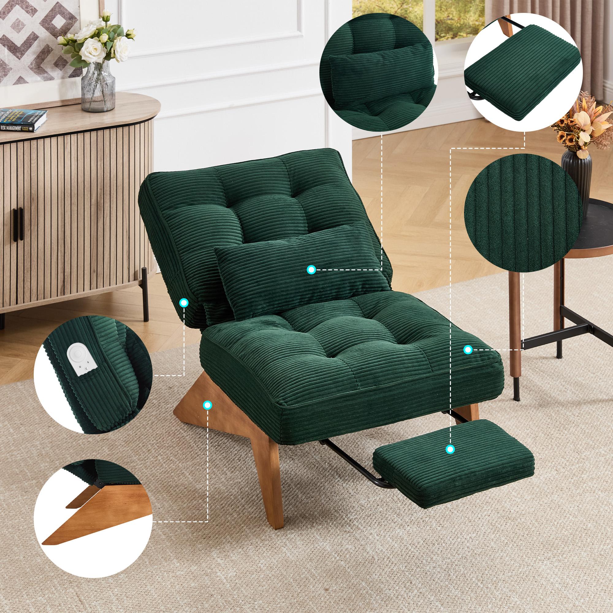 Modern adjustable backless fabric lounge chair